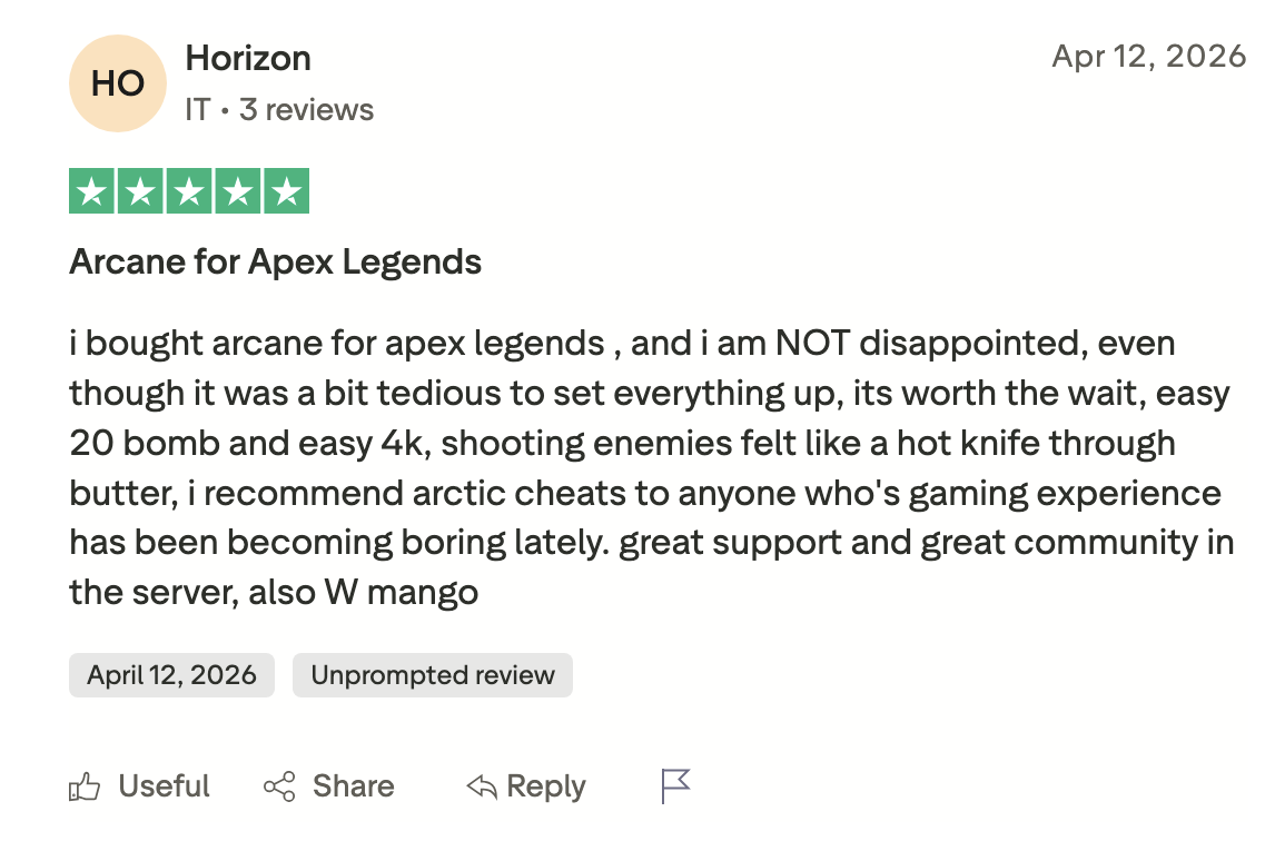 Trustpilot-Bewertung von Horizon – 5 Sterne