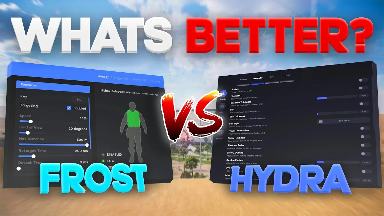 Battlefield 6 cheats compared, Hydra or Frost, from the Arctic Cheats YouTube channel