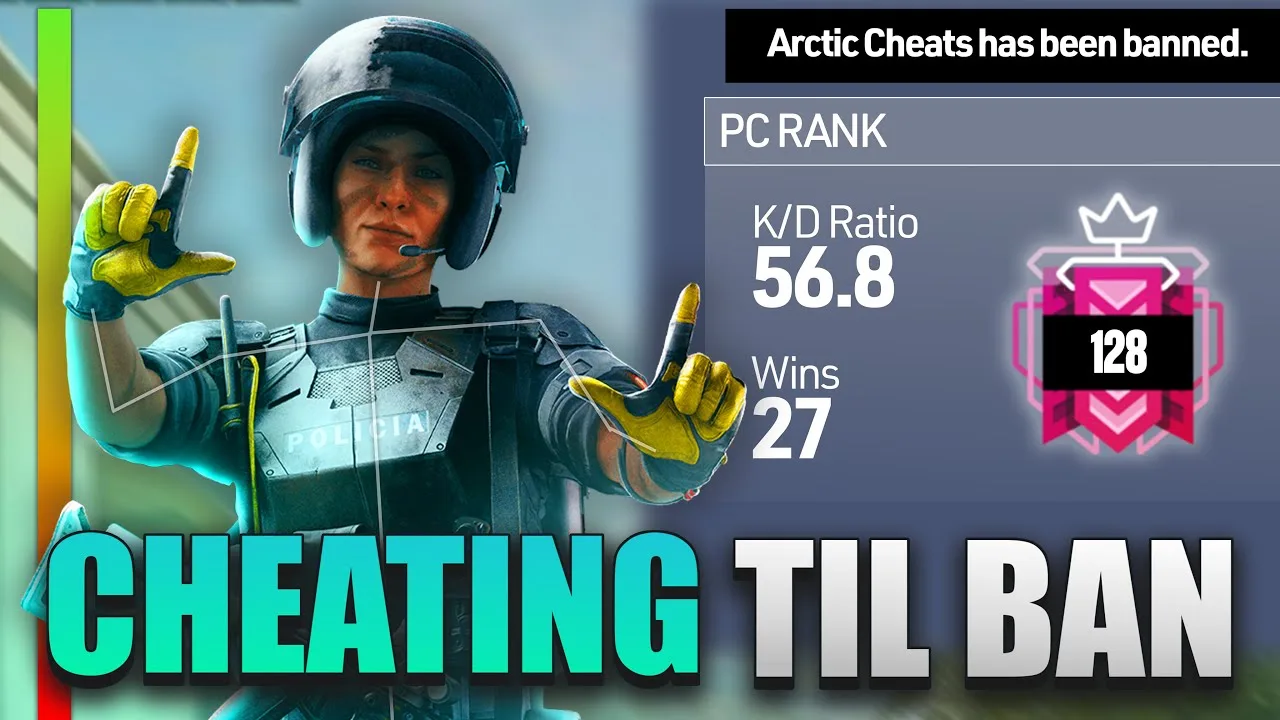 Speedrunning a ban using an R6 cheat, from the Arctic Cheats YouTube channel