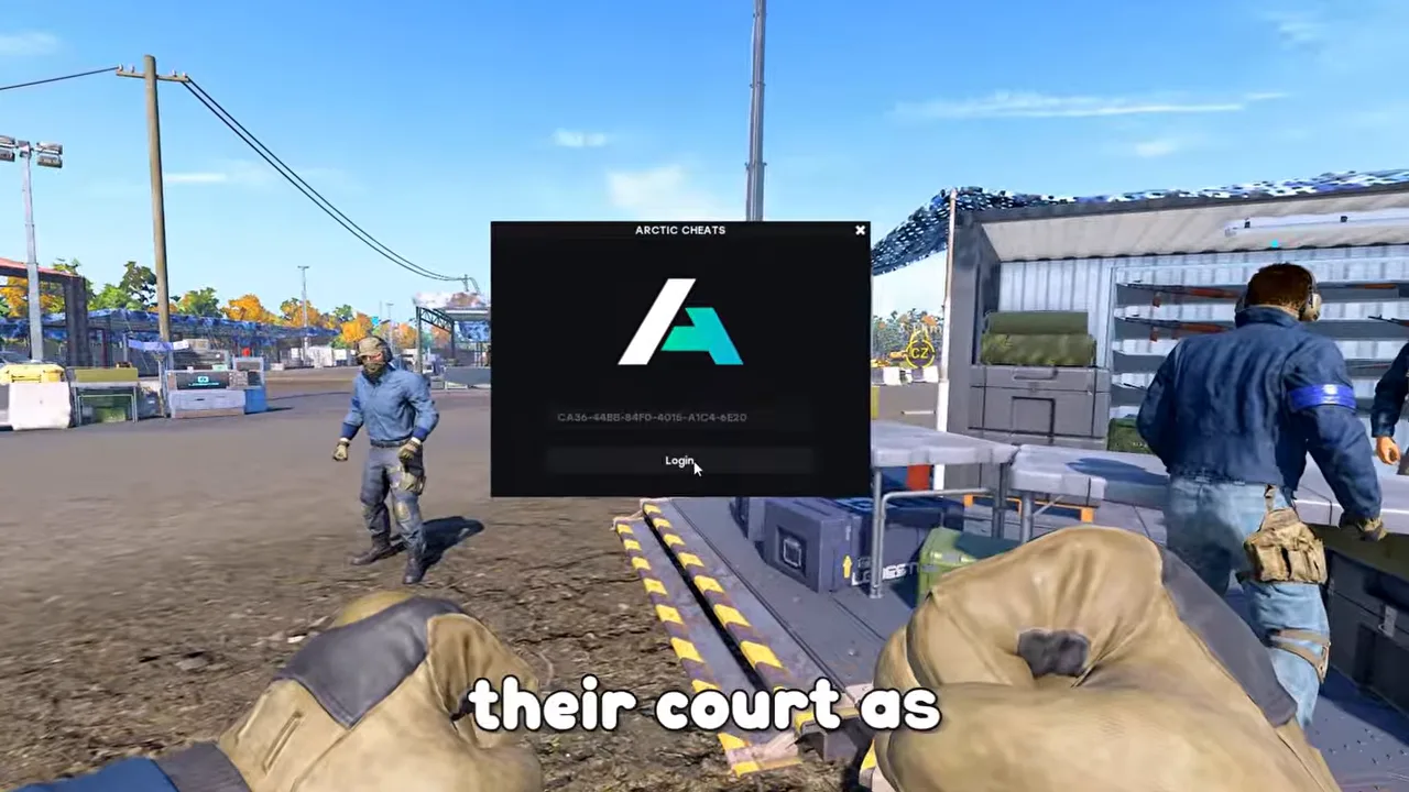 Arctic Cheats loader opening over a live Wardogs match during the mid-game injection test