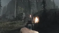 White glow chams and aimbot FOV circle highlighting grunts with distance tags in dark forest — Hydra Hunt Showdown cheat