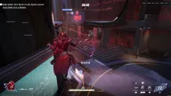 Red box ESP with player names and distances marking enemies around a neon-lit street — Arcane Marvel Rivals cheat