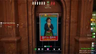 Hide-and-seek HUD with X-ray rendering toggle beside a vintage Chaplin poster in a wooden hall — Krush Meccha Chameleon cheat