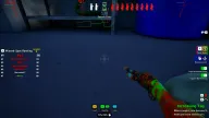 Red and green skeleton ESP tracing hidden players through walls during a prop-hunt round — Krush Meccha Chameleon cheat