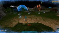 Pal ESP boxes with level, HP and distance tracking SheepBalls and a ChickenPal across an open plateau — Arcane Palworld cheat