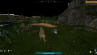 Items and Pal ESP lighting up resources, eggs and DreamDemons around a rocky pass at night — Arcane Palworld cheat