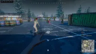 Player ESP boxes with health and names cover the pre-match lobby crowd in a snowy yard — Arcane Pro PUBG cheat