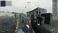 Skeleton ESP boxes on three players beside a trader stall with equipment, vehicle and trader distance labels, radar and player list cheat for Frost LITE Wardogs