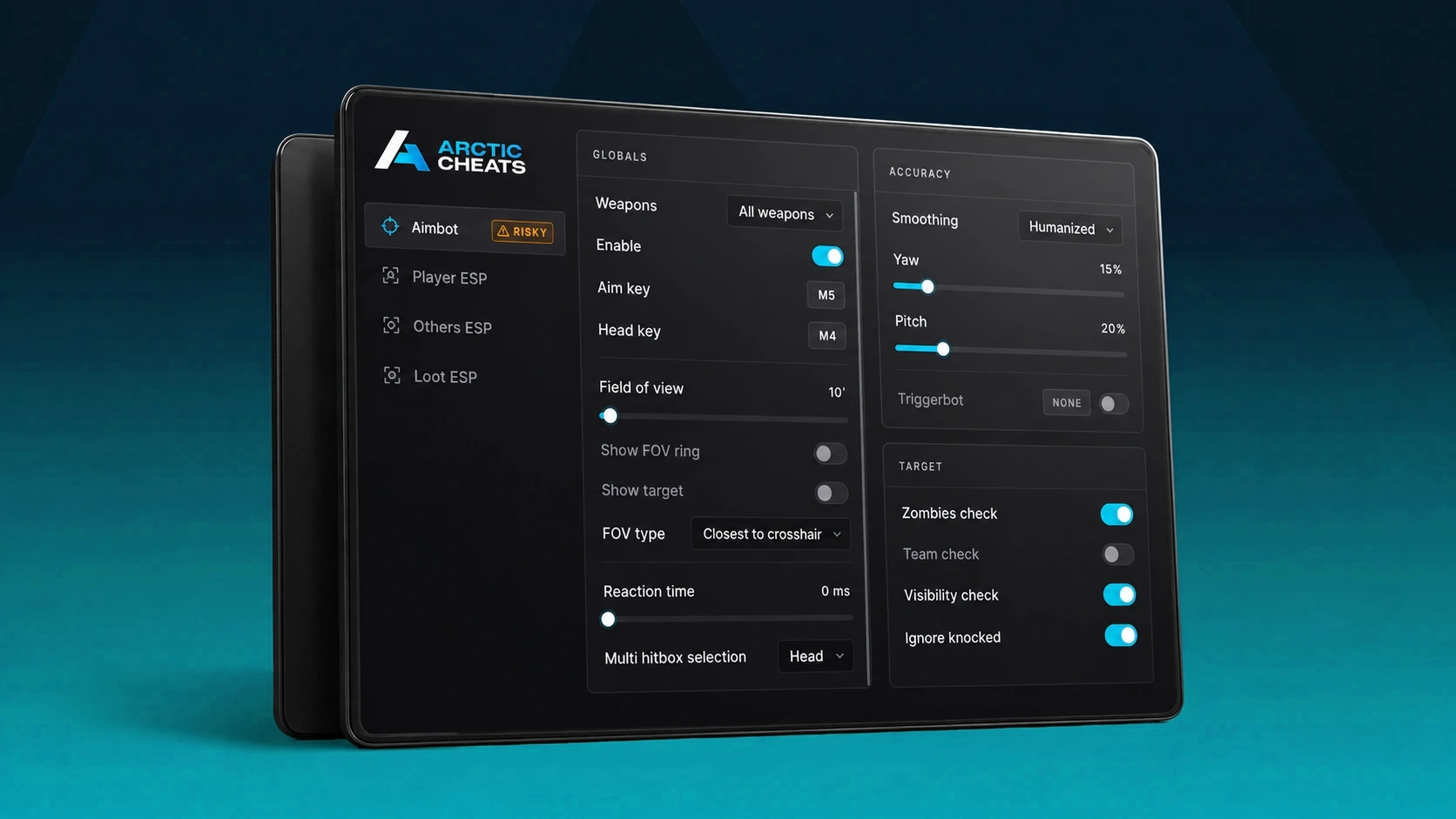 Frost LITE for Wardogs: the cheat menu in light blue